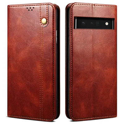 Obrázek produktu pro Pouzdro pro Google Pixel 6 Pro, kožené flip pouzdro peněženka s funkcí stojánku červené