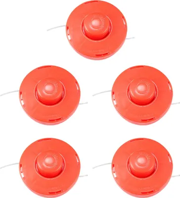 Produktbild von 5x Universal Rasentrimmer Motorsense Doppelfadenkopf Fadenkopf Kopf Fadenspule Spule Schneidkopf Spulenkopf Trimmerspule mit Tippautomatik M10 Schraube