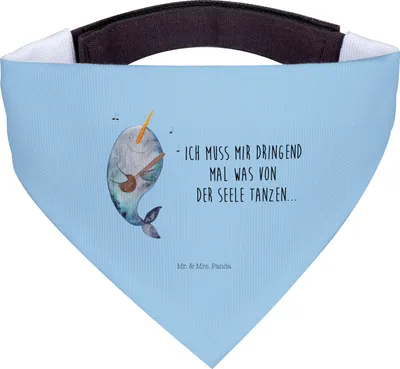 Produktbild von Mr. & Mrs. Panda Bandana Narwal Gitarre - Blau Pastell - Geschenk, Probleme, Wal, Hunde Halstuch, Gespräche, Hund, für, Meer, Dreieckstuch, Hundehalstuch, Tanzen
