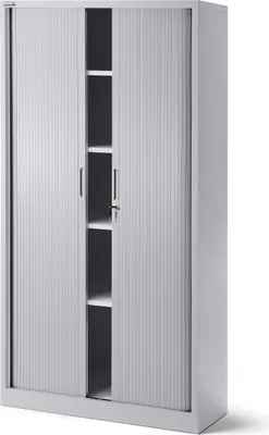 Produktbild von Aktenschrank Büroschrank Stahlschrank grau Schiebetür 185x90x45