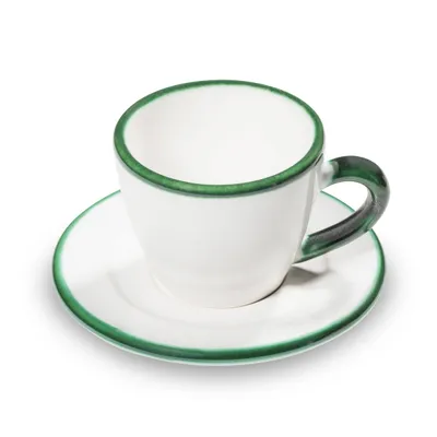 Obrázek produktu pro Gmundner Keramik Grüner Rand, Espresso für Dich/2tlg.i. Geschenkk.