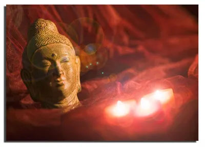 Produktbild von LED Wandbild, Buddha mit Kerzen, L 45 cm