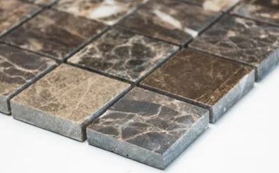 Produktbild von Handmuster Mosaik Fliese Marmor Naturstein Impala braun poliert MOS42-1306_m
