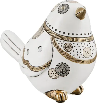 Produktbild von Gilde Figur, Vogel, "Jasper", gepunktet, graphisch, Kunstharz, creme, VE 3, L. 8 cm, B. 15 cm, H. 12 cm 37711 4063387377116