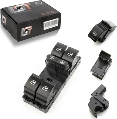 Produktbild von 4x Fensterheber Schalter schwarz für Seat Alhambra VW Touareg Touran Sharan