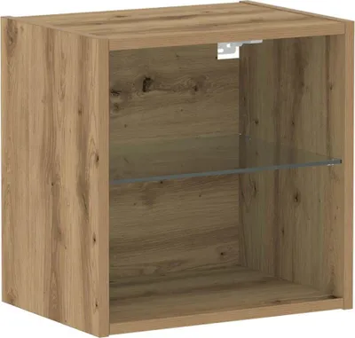 Produktbild von vidaXL Schwimmendes Regal mit LED-Licht Braun 40 x 28,5 x 40 cm