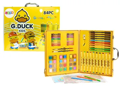 Obrázok produktu pre Súprava na maľovanie Leantoys v kufríku Yellow Duck 84 El