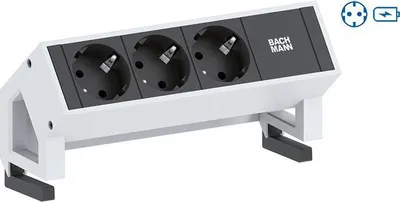 Zdjęcie produktu dla Bachmann Desk 2 przedłużacz 1 gniazdo AC Indoor Biały (902.380)