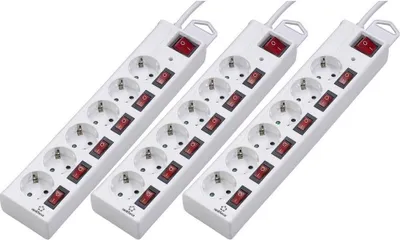 Produktbild von Renkforce RF-3187664 Überspannungsschutz-Steckdosenleiste Weiß 3 St.