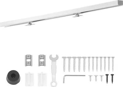 Produktbild von SucceBuy Schiebetürbeschlag-Set 1135 mm, Schiebetürschiene mit Soft-Close-Funktion für leises und sanftes Gleiten, Schiebetürsystem für Einzeltüren (25–45 mm Stärke / 610 mm Breite), Aluminiumlegierung