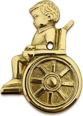 Image de Plaque de porte Garçonnet dans un fauteil roulant CombiCraft - Or