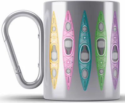 Produktbild von Trendation - Kajak Geschenk Edelstahl Tasse Karabiner Mit Spruch Kajakfahrer Geschenkidee Karabiner Edelstahl Tasse Karabiner Edelstahl Kanu Padelboot Geschenke Kajakfahrer (Silber)