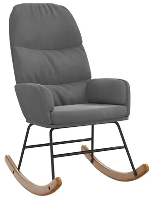 Zdjęcie produktu dla vidaXL Fotel bujany ciemnoszary aksamit