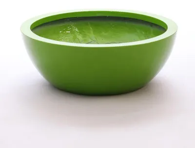 Produktbild von Elegant Einrichten | Pflanzkübel | Fiberglas | rund | D46xH16cm | hochglanz avocado grün