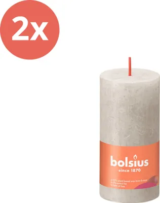Obrázek produktu pro Bolsius - Rustikální svíčka - 100/50 - 1 kus v balení - pískově šedá - výhodné balení - 2 kusy