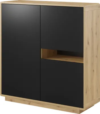 Productafbeelding van Furniture24 Kommode Aston 42, kast met 3 deuren, hoge kast, hoge dressoir, woonkamerkast, kast