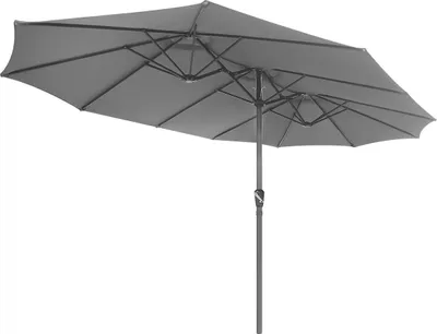 Zdjęcie produktu dla XXXL Parasol ogrodowy 2,7×4,6 m - Szary - Bardzo duży parasol ogrodowy od SASKA GARDEN