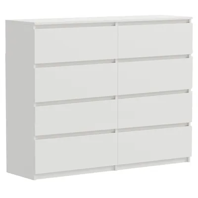 Produktbild von Kommode Weiß 8 Schubladen matt 100x100x34 cm modern geräumig ComfortCove