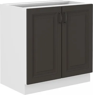 Obrázek produktu pro Dolní dvoudveřová skříňka SOPHIA - šířka 80 cm, tmavě šedá / bílá