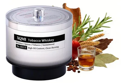 Produktbild von Duftkerze im Glas Tabakwhisky mit Holzdocht Sojawachs 35h Brenndauer
