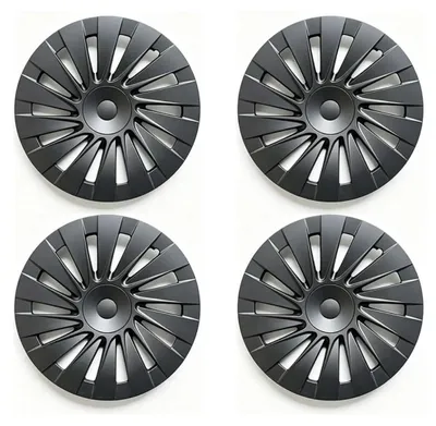 Imagen del producto de Juego de 4 tapacubos - Negro mate - Para Tesla Model Y