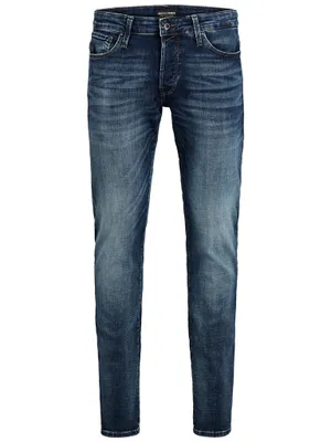 Produktbild von Jack & Jones 12133074, Blau, Jeans, Baumwolle, Elasthan, Nicht bleichen, Nicht im Wäschetrockner trocknen, Feinwäsche (30°C)