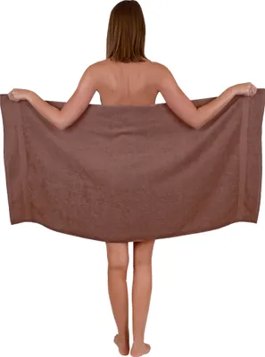 Produktbild von Betz Duschtuch 70 x 140 cm PREMIUM 100% Baumwolle Liegetuch Strandtuch   Farbe: nussbraun
