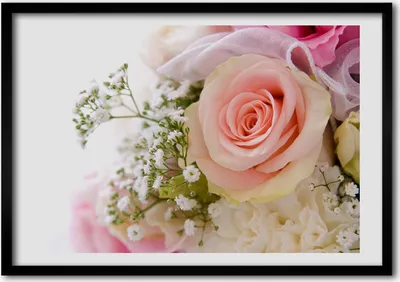 Produktbild von Bild - Bilder - Bilderrahmen - 70 cm x 50 cm - MDF-Rahmen, Wandkunst Blumenstrauß