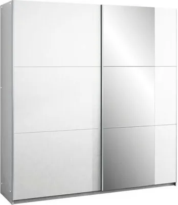 Produktbild von Schiebeschrank BASTIA 200 cm , Kleiderschrank Schiebetürenschrank , ( WEISS )