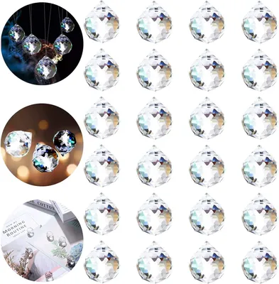 Produktbild von Kristallkugel ø 30 mm 5 Stück Bleikristall Regenbogenkristall Kristall Kugeln zum aufhängen Fensterdeko Feng Shui Kristallglas
