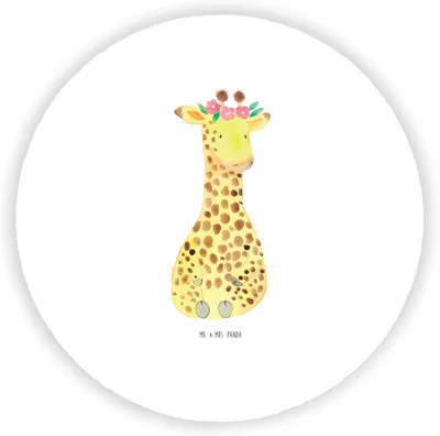 Produktbild von Mr. & Mrs. Panda magnet Giraffe Blumenkranz - Weiß - Geschenk, Abenteurer, für pinwand, Kühlschrankmagnet, fotos, zettelhalter, Freundin, Afrika, pinnwand, Selbstliebe