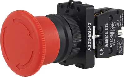 Produktbild von Not-Aus-Druckschalter Taster Stoppschalter Roter Pilz 10A 600V 1NC 22mm mit Kunststoffflansche