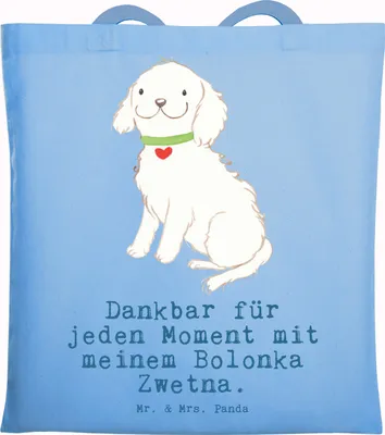Produktbild von Mr. & Mrs. Panda Tote Bag Bolonka Zwetna Moment - Sky Blue - Geschenk, Einkaufstasche, Tasche, Uni, Jutebeutel, Schultasche, Tsvetnaya