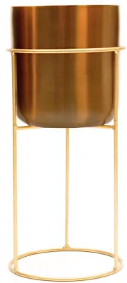 Produktbild von Grote gouden metalen plantenbak mit elegantem Stand für Innenraum