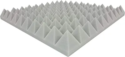 Produktbild von AKUSTIKSCHAUMSTOFF PYRAMIDENSCHAUMSTOFFE 28 - Py ca. 50x50x6 grau = ca. 7 m² Schallabsorptionsplatten Akustische Korrektur Akustik Dämmung