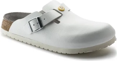 Produktbild von Birkenstock Boston ESD Pantolette weiß schmale Weite Gr. 36