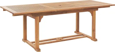 Produktbild von BELIANI Gartentisch Hellbraun Akazienholz Rechteckig 160 x 90 cm Ausziehbar 220 x 90 cm Schmetterlingsauszug Gartenmöbel Holzmöbel Ausstattung