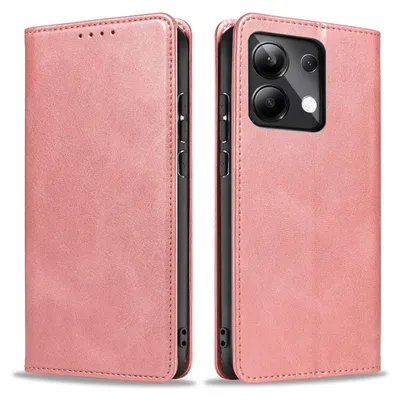 Produktbild von Handyhülle für Xiaomi Redmi Note 13 Kunstleder Flip Cover Hülle Klapphülle Case Kartenfach Farbe: Rosa