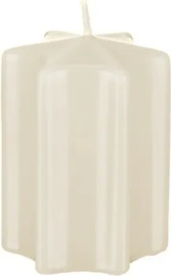 Produktbild von Sternkerzen Elfenbein 8 x Ø 6 cm, 8 Stück, Adventskerzen, Weihnachtskerzen
