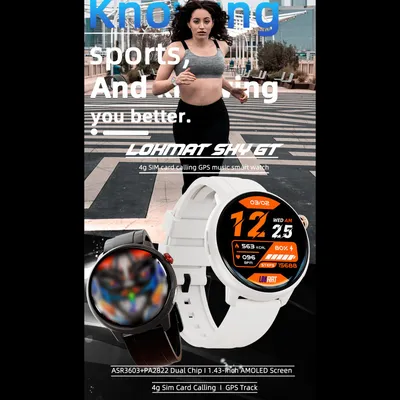 Immagine prodotto di LOKMAT Commercio estero SKY GT Telefono per studenti Smartwatch Scheda SIM 4G Rete completa Musica Sport GPS Nero - Versione