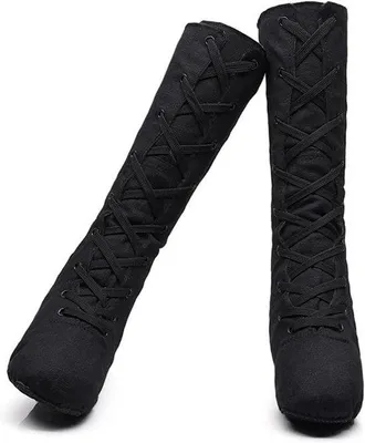 Immagine prodotto di Scarpe da ballo in tela da donna - Scarpe da ginnastica moderne ed elastiche - Suola a due strati - Nero - Taglia 36 EU