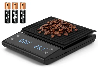 Kaffeewaage digital 0,1 g – 3 kg mit Timer und LCD-Touchscreen