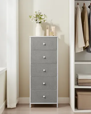 Obrázek produktu pro SONGMICS Komoda, skříňka s 5 látkovými zásuvkami, kovový rám