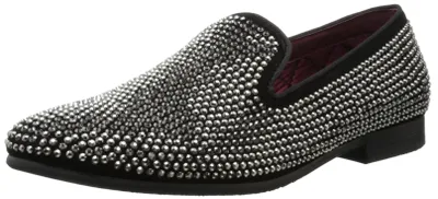 Immagine prodotto di Steve Madden, scarpe slip-on da uomo, modello Caviarr, colore argento (con strass), taglia 41 EU