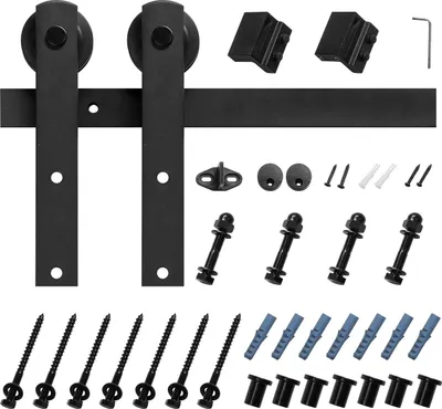 Immagine prodotto di SucceBuy Kit di ferramenta per porte scorrevoli 10FT per una porta singola in stile fienile
