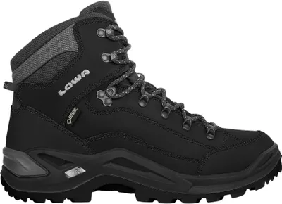 A black Lowa Renegade GTX hiking boot is shown against a white background.