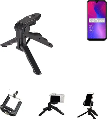 Produktbild von K-S-Trade Stativ Tisch-Ständer Dreibein Handy-Stativ Ständer kompatibel mit Elephone A6 Mini Mini-Stativ Smartphone Tripod Handy-Stativ aus Plastik