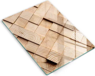 Produktbild von Abdeckung Glas - Küchenabdeckung - 40x52 cm - Abdeckplatte - Holzquadrate