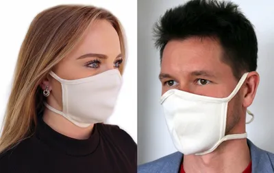 Produktbild von Mundschutz Baumwolle  Gesichtsmaske Stoffmaske Schutzmaske Waschbar Hellbeige