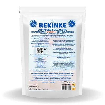 Image de Collagène marin + Vitamine C + Acide Hyaluronique poudre 300g REKINKE